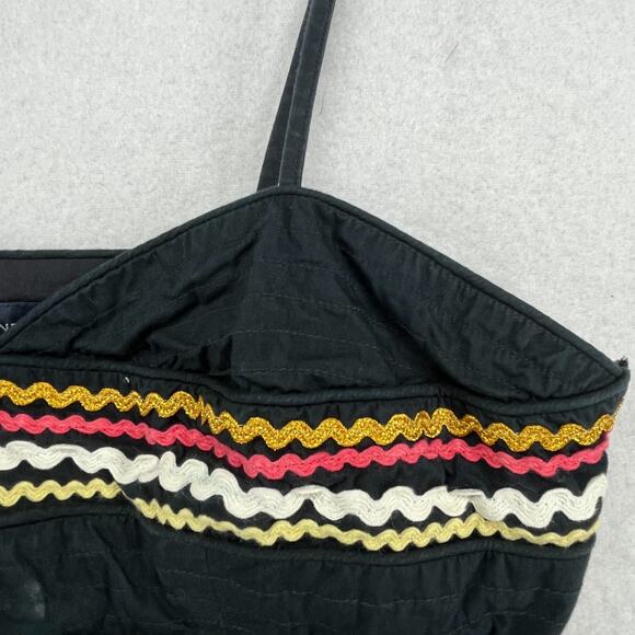 FRENCH CONNECTION Top Womens 2 Camisole Embroidered Ric Rac Trim Boho Black - Picture 7 of 16